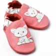 Kép 4/4 - Liliputi rózsaszín cicás, bőr puhatalpú cipő