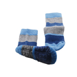 Kép 2/2 - Szürke-kék csíkos Sterntaler szilikon talpú zokni (23-24)