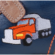 Kép 4/4 - Sötétkék-barna, narancs teherautós, Szamos supinált gyerekcipő