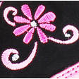 Kép 4/4 - Fekete-pink, virágos, vízálló, meleg béléses, Szamos supinált bakancs