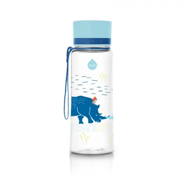 Kék, rinocérosz mintás, csöpögésmentes, BPA mentes Equa gyerek kulacs