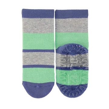 Szürke-kék-zöld, Sterntaler szilikon talpú zokni (25-26)