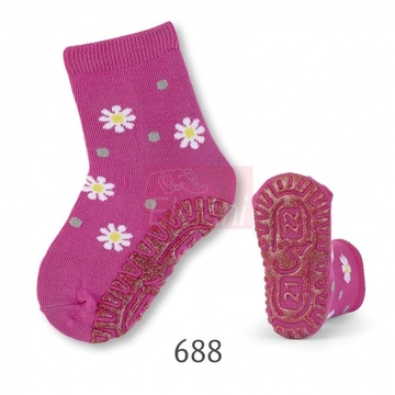 Pink margarétás, Sterntaler, szilikon talpú zokni (23-24)