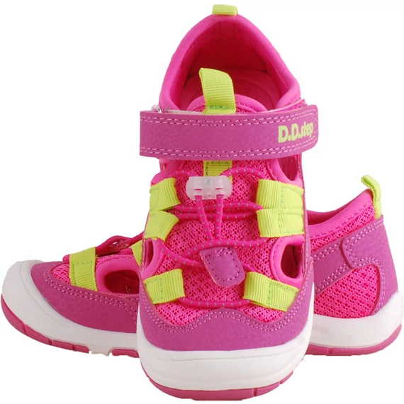 Pink sárga dd step strandszandál szemből