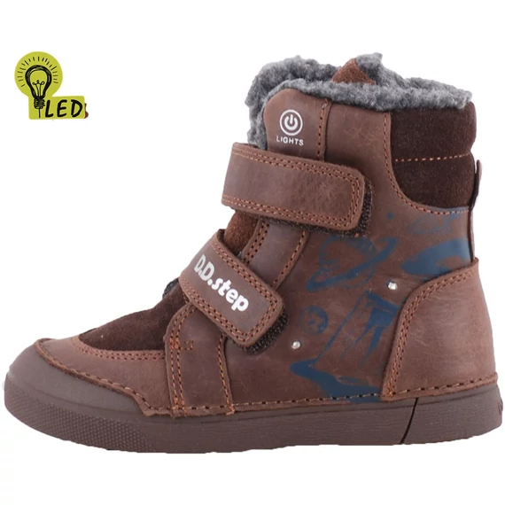 Világítós, bundás, dd step bakancs