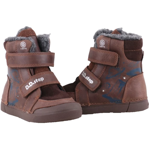 Világítós, bundás, dd step bakancs