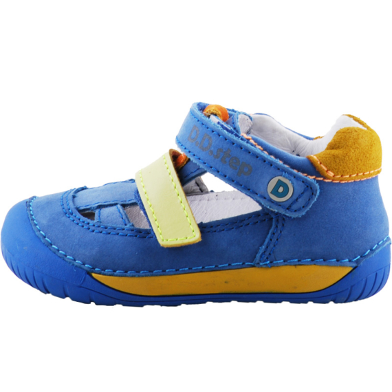 Kék-mustár, extra puha talpú, Barefoot, dd step szandálcipő