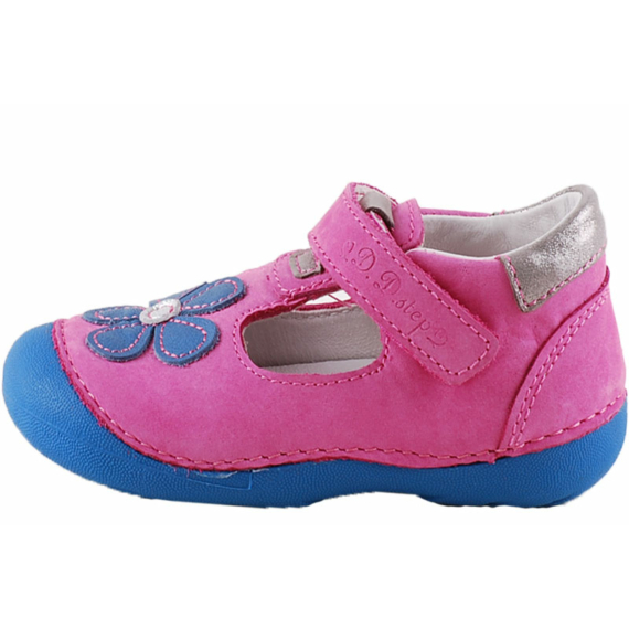 Pink, kék virágos, nyitott, D.D.Step cipő