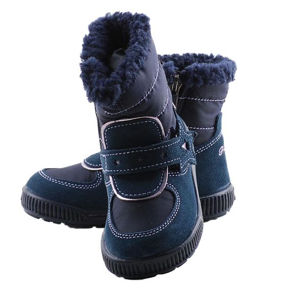 Sötétkék, csillagos, cipzáras, bundás, vízálló, Gore-Tex, Primigi bakancs