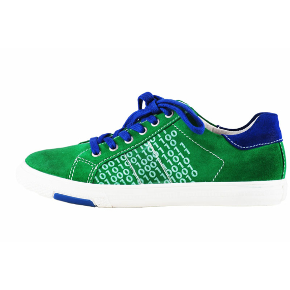 Richter zöld, oldalt számos, kék fűzős átmeneti cipő