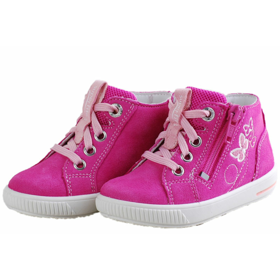 Pink, fűzős-cipzáras, pillangós Superfit cipő