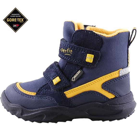Kék-sárga, bundás, vízálló, Gore-Tex, Superfit bakancs