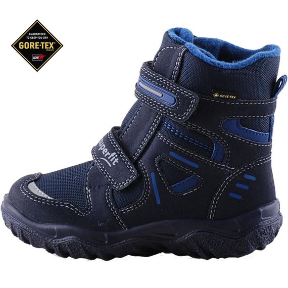 Sötétkék, bundás, vízálló, Gore-Tex, Superfit bakancs