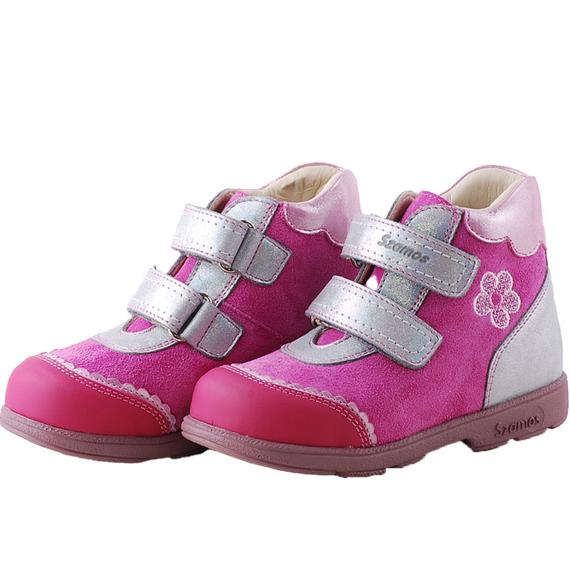 Pink, ezüst, virágos, csipkés, Szamos supinált cipő
