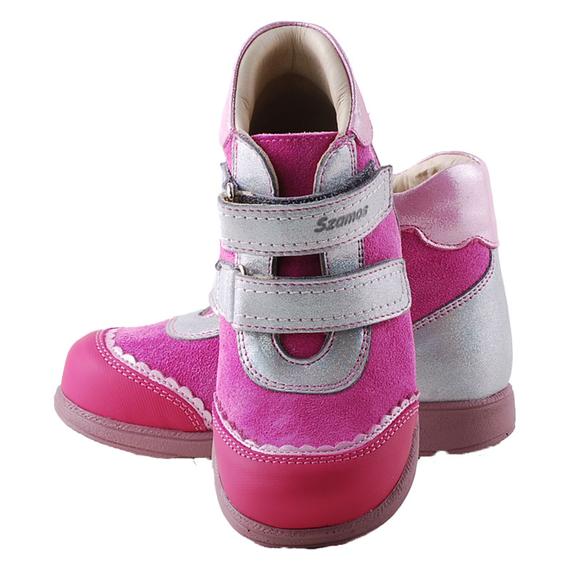Pink, ezüst, virágos, csipkés, Szamos supinált cipő