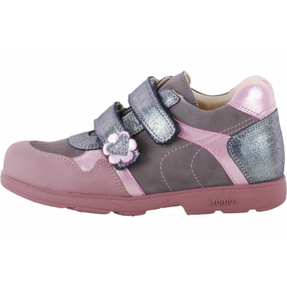 Szürke-rózsaszín, szíves-virágos, Szamos supinált cipő