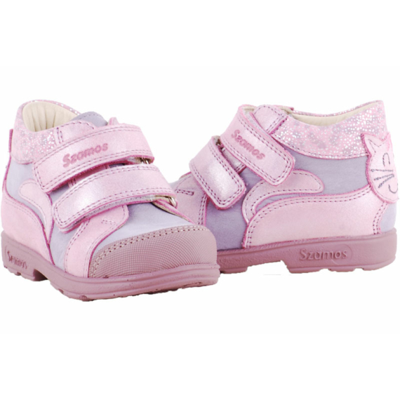Szamos szupinált lila, rózsaszín cicás cipő