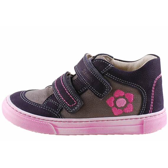 Szürke-lila, pink virágos Szamos lányka cipő