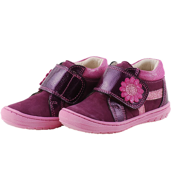 Lila, pink, virágos, hajlékony talpú, Szamos cipő