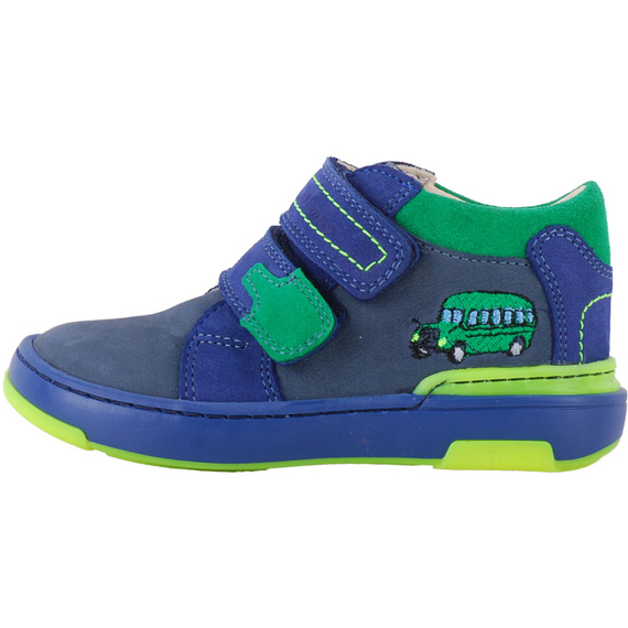 Kék-neon, zöld, BUSZ-os, hajlékony talpú, Szamos cipő
