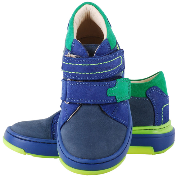 Kék-neon, zöld, BUSZ-os, hajlékony talpú, Szamos cipő