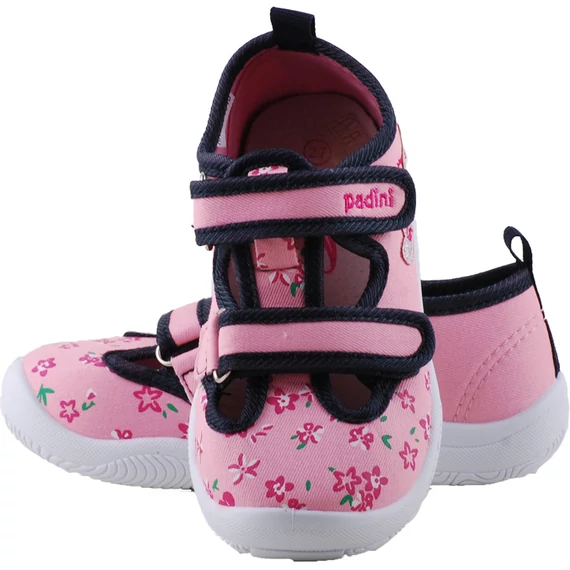 Rózsaszín-pink, virágmintás, Padini vászoncipő