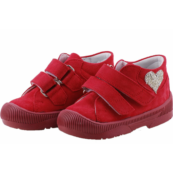 Piros, szívecskés, supinált Maus cipő