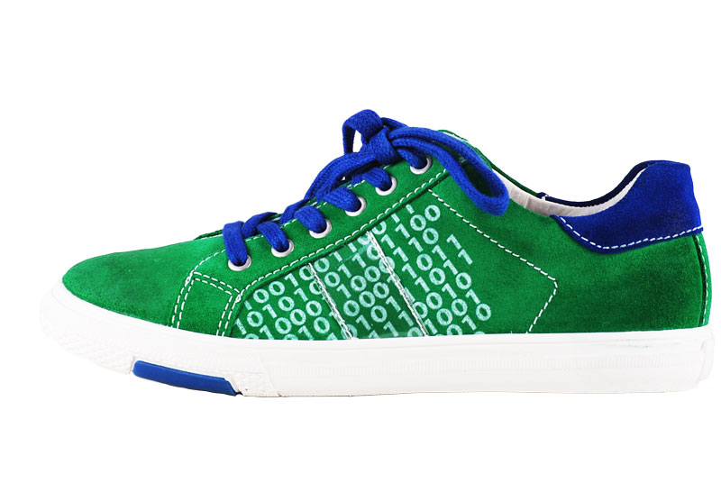 Richter zöld, oldalt számos, kék fűzős átmeneti cipő