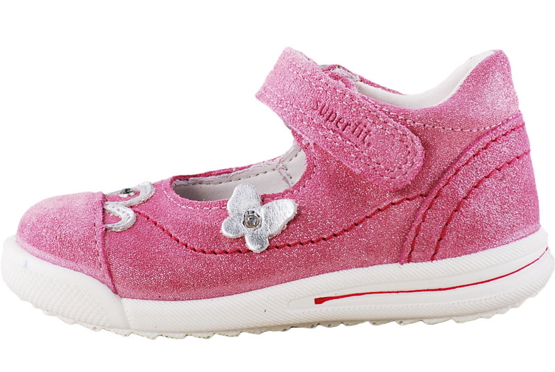 Rózsaszín, csillogós, pillangós, keskeny Superfit cipő