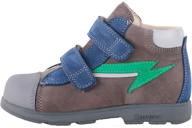 Szürke-kék, zöld villámos, Szamos supinált cipő