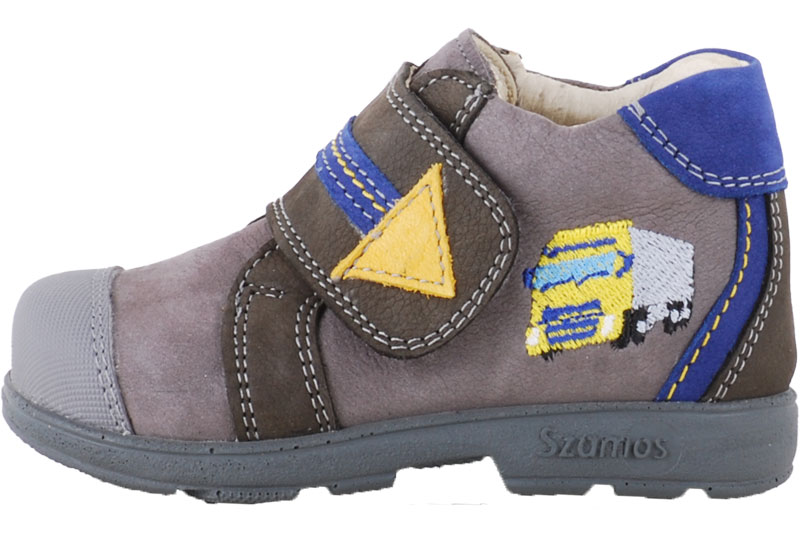 Szürke-kék, sárga teherautós, Szamos supinált cipő